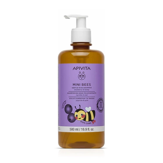 Apivita Mini Bees Απαλό Σαμπουάν για Παιδιά με Μύρτιλο & Μέλι, 500ml