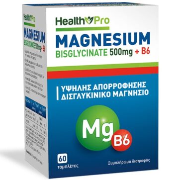 Health Pro Magnesium Bisglycinate 500mg & B6, 60tabs