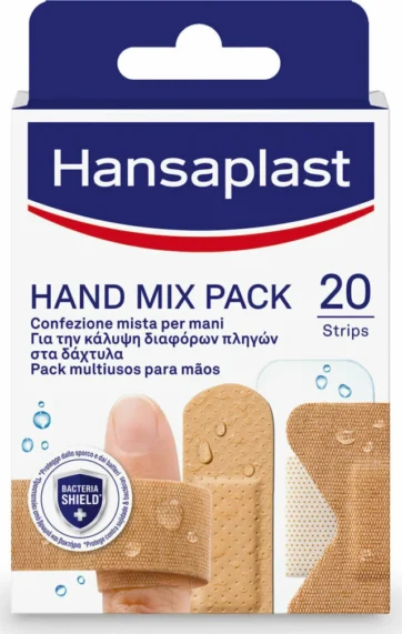 Hansaplast Hand Pack Mix Πακέτο Επιθεμάτων σε 5 Διαφορετικά Μεγέθη, 20τεμ