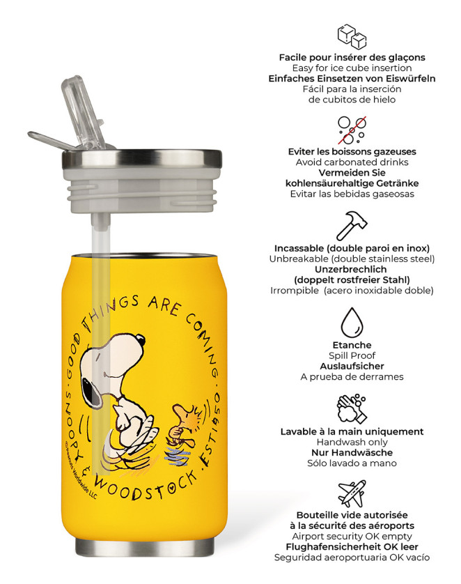 Les Artistes Insulated Can Bright Snoopy - Ανοξείδωτο Παγούρι / Θερμός, 280ml - Image 2