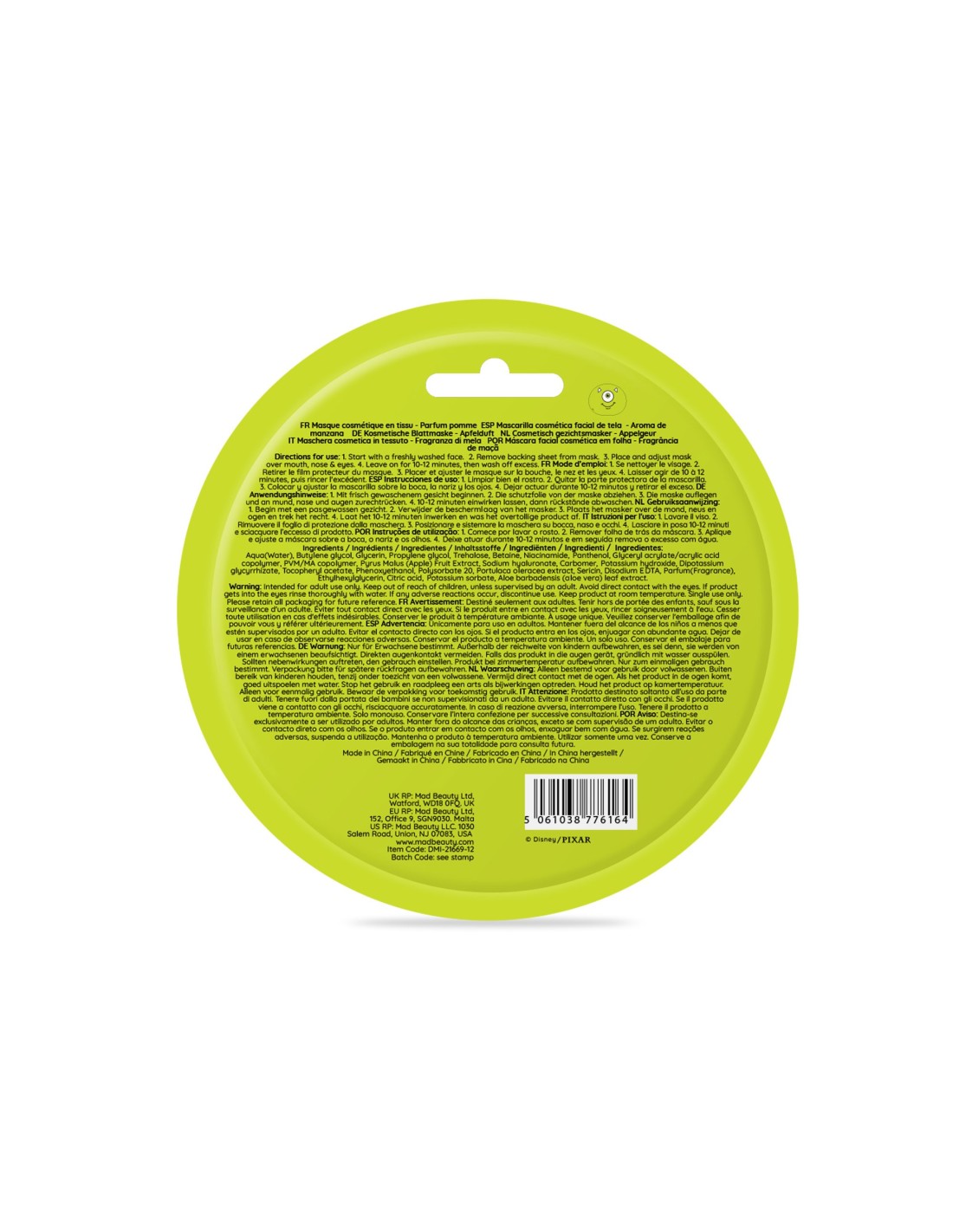 Mad Beauty Monsters Inc Cosmetic Sheet Face Mask - Mike - Image 3